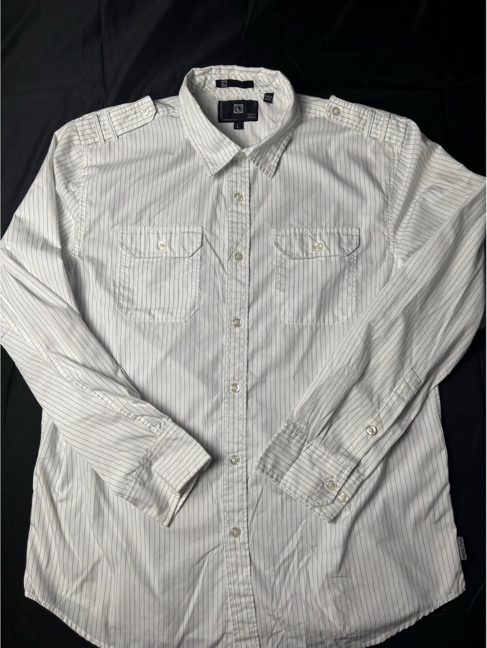 Ocean Current Men's Long Sleeve Button-Up Shirt Large White